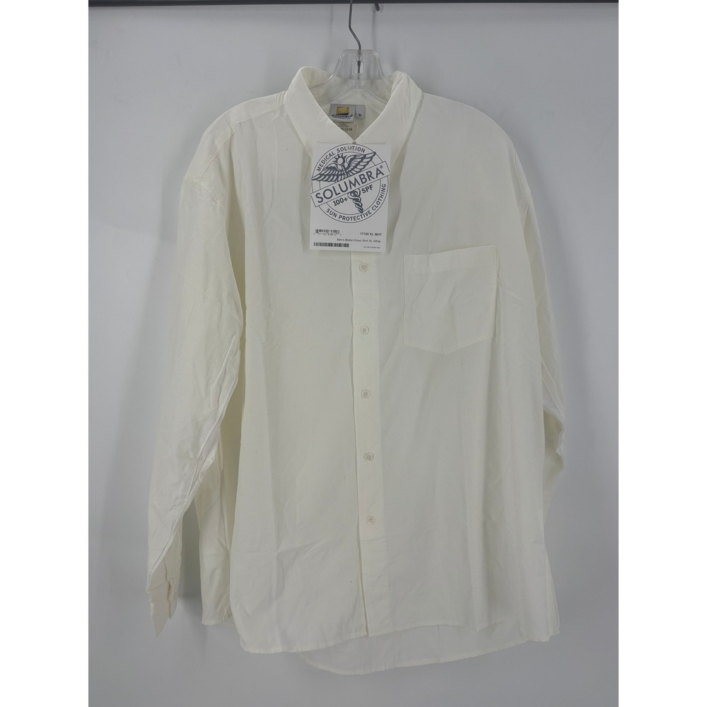 Solumbra Men's Button Down Shirt XL White Sun Protective Long Sleeve NWT